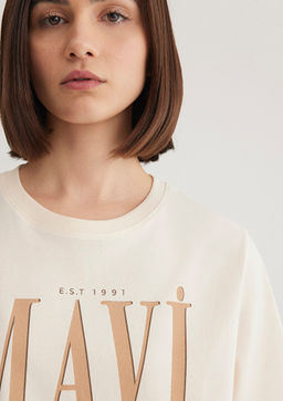 Mavi Logo Bask?l? Bej Tisort  фото 5