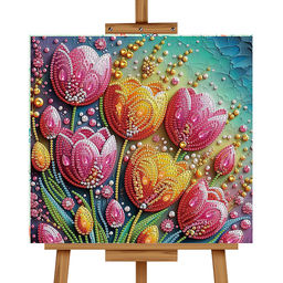 Мозаика алмазная "Тюльпаны" 20*20см.