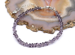 Браслет из циркона огранка 4мм, цвет аметист, 16см