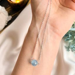 Кулон на цепочке из Аквамарина 37 см +