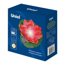 USL-S-826/PT060 RED WATERLILY Садовый светильник на солнечной батарее Красная кувшинка. Плавающий. 1 светодиода. Теплый белый свет. 1*ААA Ni-Mh аккумулятор в/к. IP44. TM Uniel - Volpe фото 10