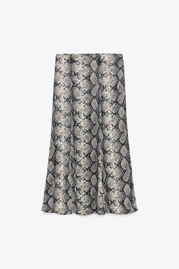 ANIMAL PRINT SATIN MIDI SKIRT - Zara фото 8