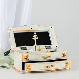 Шкатулка музыкальная 22х11х8 см бежевая / 63313E /уп 24/пластик - Галеонтрейд фото 7