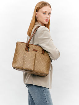 LACCOMA сумка A567-лагуна темно-бежевый эко кожа хлопок фото 2