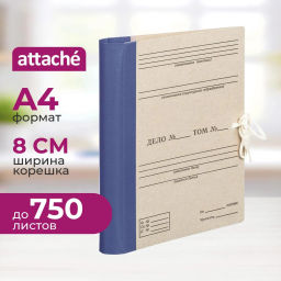 Папка архивная Attache на завязках с гребешками 80мм синий цв  фото 2