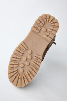 LINED LEATHER ANKLE BOOTS - Zara фото 8