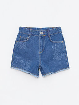 Bask?l? K?z ?ocuk Jean ?ort