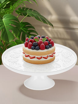 Блюдо на ножке 27,5*27,5*11,5 см Тропики с бортиком, фарфор - Elan gallery фото 5