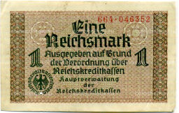 Банкнота 1 рейхсмарка 1939 года Германия (Для оккупированных территорий)