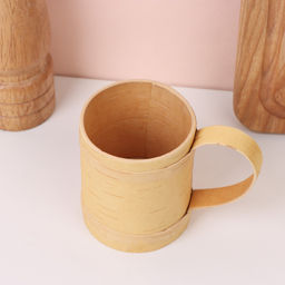 Кружка из бересты, 6×6×7.5 см, 150 мл
