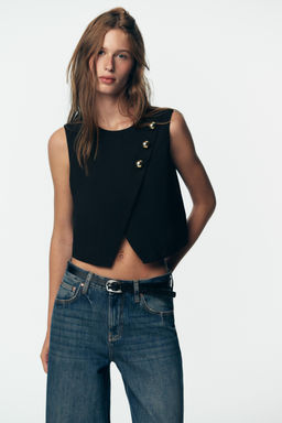 Z1975 HIGH-WAIST BELTED CULOTTES JEANS - Zara фото 14