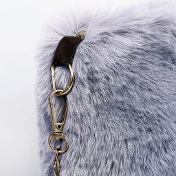 Сумка плюшевая, 24×19×3 см, серая