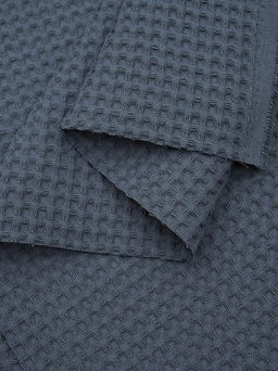 Вафельное премиум-полотно Italy цв.Темно-серый с синим оттенком, ш.1.5м, хлопок-100%, 240гр/м.кв - Купава фото 4
