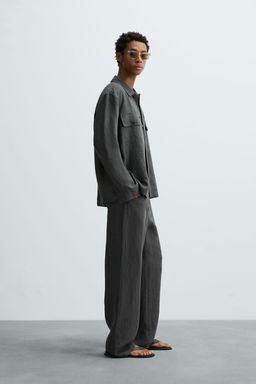 RELAXED FIT 100% HEMP OVERSHIRT - Zara фото 4