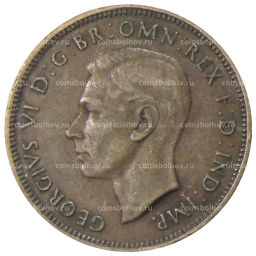 Монета 1/2 пенни 1938 года Австралия