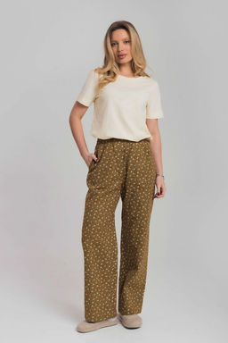 Брюки свободного кроя М325264кз коричневый/зеленый - Елена фото 2