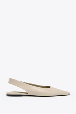 LEATHER SLINGBACK BALLERINA - Zara фото 11