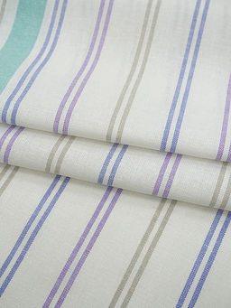 Холст полотенечный Полоска цв.мятный/синий/сиреневый, ш.0.5м, лен-30%, хл-70%, 140гр/м.кв - Купава фото 4