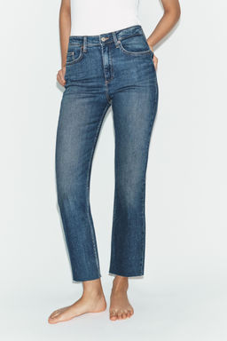 JEANS TRF CROPPED FLARE TIRO ALTO / Azul - Zara фото 2