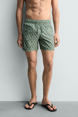 BA?ADOR MEDIO ESTAMPADO GEOM?TRICO LAVADO / Verde - Zara фото 7