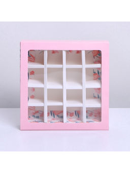 Цена за 5 шт. Коробка для конфет, кондитерская упаковка, 16 ячеек, «Расцветай» 17.7×17.7×3.8 см