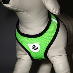 Комплект амуниции с мягкой шлейкой и светоотражающей нашивкой, XL, ОШ 40 см, ОГ 46-60 см, зелёный, 7 - Пижон фото 3