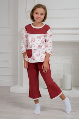 Пижама детская из футера Катя бордо - Амадэль фото 4