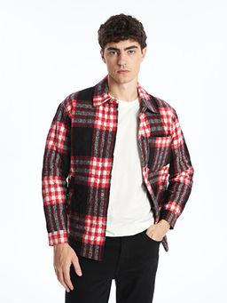 Regular Fit Uzun Kollu Ekose Erkek G?mlek Ceket