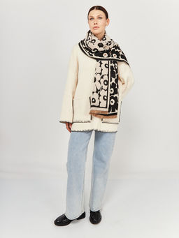 в составе ШЕРСТЬ и КАШЕМИР Большой, мягкий, теплый двусторонний палантин - Tantino фото 6