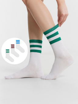 Цена за 5 пар! Носки женские высокие в наборе, 3 пары