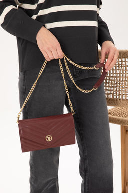 Женская сумка через плечо бордового цвета с ремешком-цепочкой Неожиданная скидка в корзине - U.s. polo assn фото 2