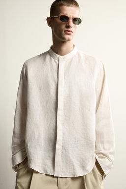 CAMISA RELAXED FIT 100% LINO / Beige claro - Zara фото 5