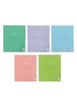 Цена за 100 шт. Тетрадь 24л кл КПК "Пастель", обл мел карт, блок №2, 5В МИКС