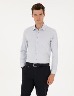 Gri Slim Fit Uzun Kollu G_mlek