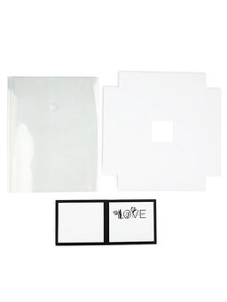 Коробка для цветов с вазой и пластиковыми окнами складная Чёрно-белая эстетика, 23?30?23 см