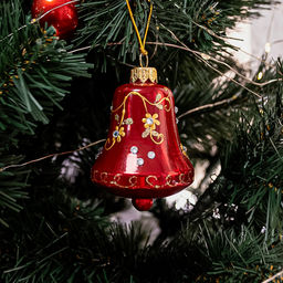 Елочная игрушка фигурка стеклянная Колокольчик-3 д5,3см, h8,5см, ручная художественная роспись, подарочная упаковка (Россия) - Домашняя Мода фото 3