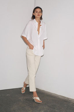 ZW COLLECTION HIGH-WAIST BOOTCUT CROPPED JEANS