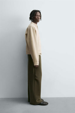 WIDE-LEG NEOPRENE-EFFECT TROUSERS WITH STUDS - Zara фото 4