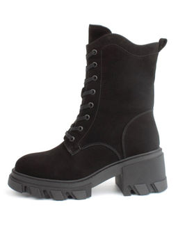 04-M2-5123 BLACK Ботинки зимние женские (натуральная замша, натуральный мех)