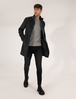 Antrasit Slim Fit Palto - Pierre cardin фото 4