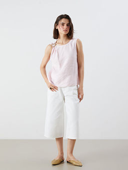 Bisiklet Yaka B?zg?l? Modal Kar???ml? Bluz