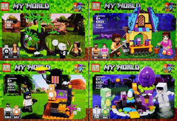 Конструктор "Волшебные герои майнкрафт". Набор из четырех конструкторов. My World