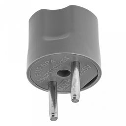Переходник 16А 4,5х3,5х3см, круглой формы, с тремя отверстиями, пластик/металл, серый (Россия) - Домашняя мода фото 4