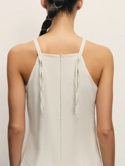 Приталенное платье изо льна и хлопка / Zarina  фото 6