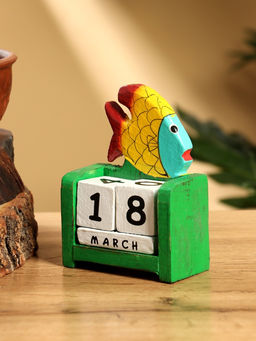 Календарь настольный Рыбка, 749 см, дерево, зелёный