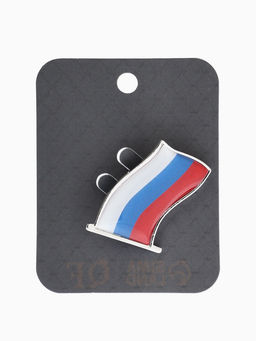 Брошь «Флаг России», триколор в серебре