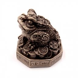Фигурка Фен Шуй Жаба богатства на багуа и на монетах Дом полная чаша 10см-10см ХРУПКОЕ