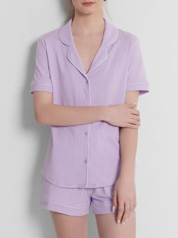 Пижама женская Mark Formelle хлопок с эластаном лиловая  фото 9