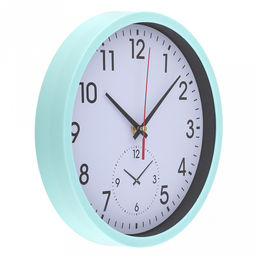 Часы настенные Мастер д25см, h4см, циферблат Часы белый; цифры арабские, черный; корпус пластик, бирюзовый; в коробке (Китай) - Домашняя мода фото 2