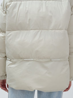 с чернобуркой ПРЕМИУМ класса Полупальто куртка зимняя коричневого цвета  бежевого цвета - Mtforce фото 12